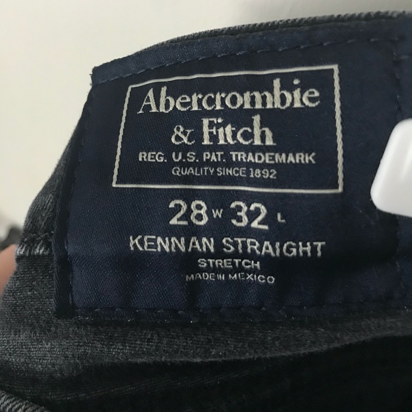 Abercrombie & Fitch Keenan Stretch Straight Leg Jeans - BLACK - 28W… - Picture 5 of 5
